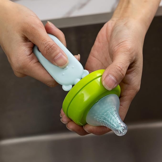 Chemimoso Silicone Bottle Cleaning Brush, 13.4in Long Handle Water Cup Bottles Cleaner for Baby Bottles, Stanley Mug, Sports Bottle, Glass Vase, with a Tiny Cup Lid Gap Cleaning Brush, z Blue