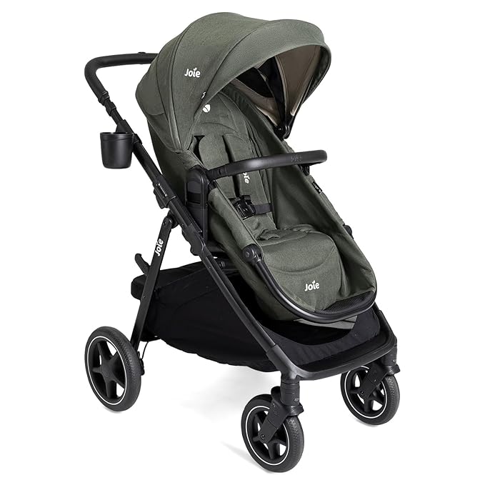 Joie Baby, Ginger LX 4-in1 Stroller + Joie Baby Mint Latch Car Seat (Evergreen)