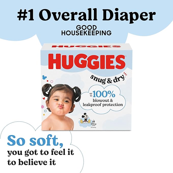 Huggies Size 8 Diapers, Snug & Dry Baby Diapers, Size 8 (46+ lbs), 80 Count, Packaging May Vary