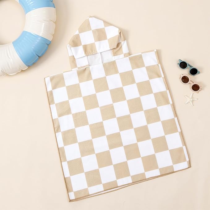 Toddler & Kids Hooded Bath & Beach Towel - Microfiber Wearable Poncho for Bathroom, Pool, Beach