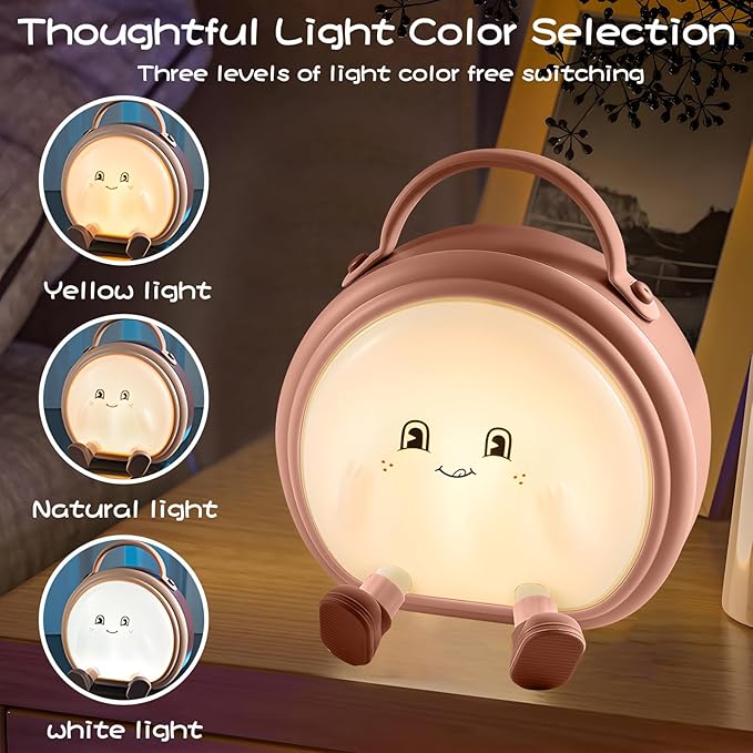 Night Light for Boys and Girls,Cute Room Decor Portable Night Lamp,Touch-Controlled Lighting,USB Rechargeable LED Bedroom Lighting Timer Bedside Table Lamps