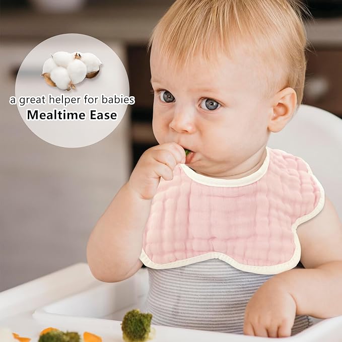 Baby Bibs Muslin Drool Teething Drooling Bibs for Baby Girl Boy Muslin Cotton