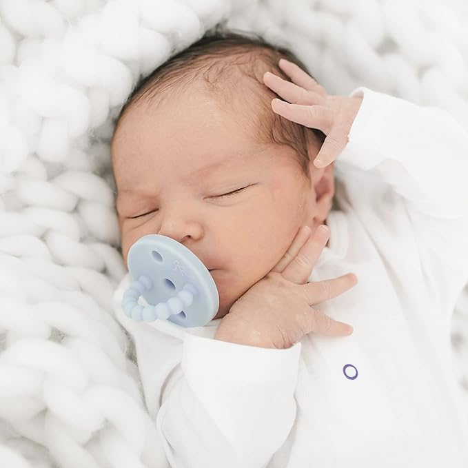 Ryan & Rose Cutie PAT Pacifier Teether (Bulb, Blue)