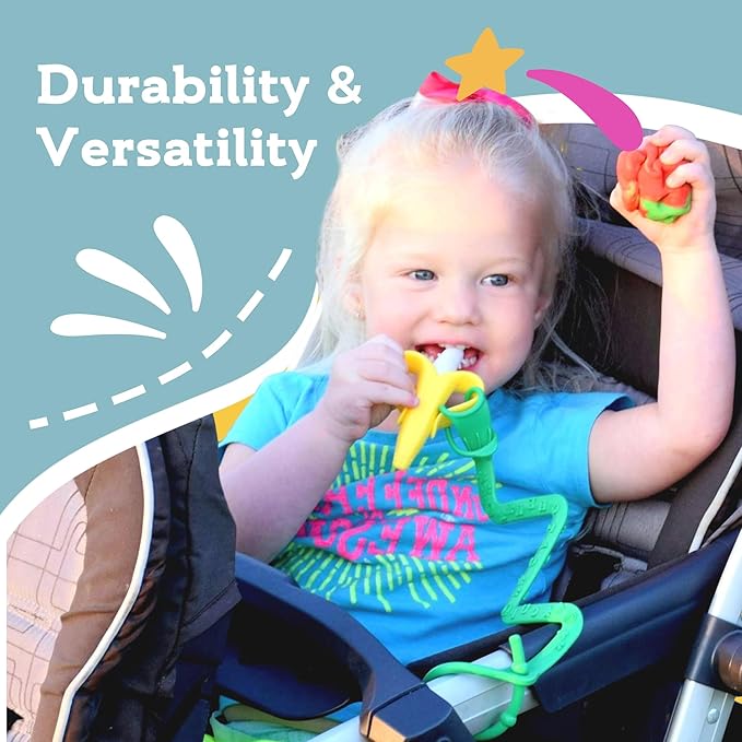 Brilli Baby Cup Catcher Patented Safety Tether Strap, Attach Sippy Cups, Bottles, Pacifiers & More to Stroller, High Chair, Car Seat, Made in USA, Food Grade, Dishwasher Safe (Lime Green)