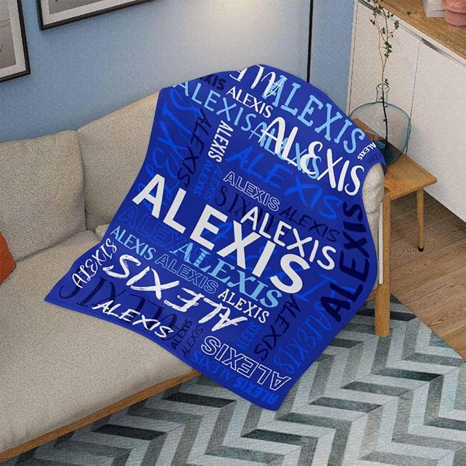 Personalized Baby Boy Blanket, Custom Name Blanket, Soft Flannel, 40"x30", Letter Print