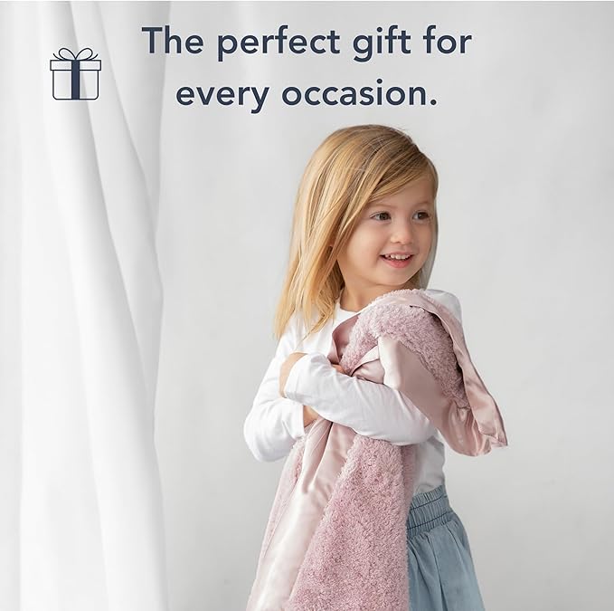 Little Giraffe Chenille Baby Blanket – 29x35” Soft Chenille with Satin Trim, Dusty Pink - Ultra-Soft, Gentle & Safe, Lightweight & Breathable - Ideal for Newborns & Toddlers