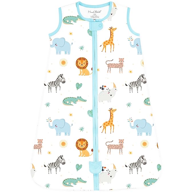 Mama Cheetah Baby Sleep Sack 2.5 TOG, Organic Cotton Wearable Blanket with Two-Way Zipper, Swaddle Transition Baby Sleeping Bag for Newborn Infant Toddler Boy Girl, 0-6 Months