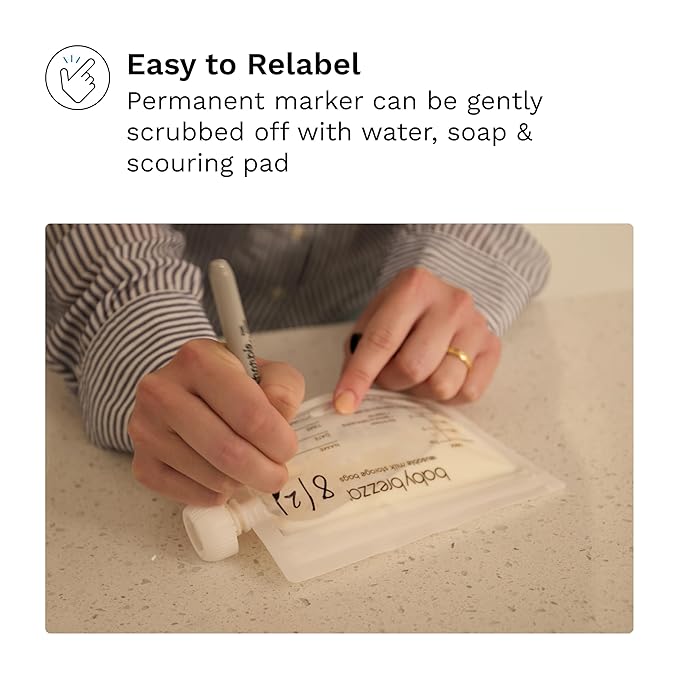 Baby Brezza Reusable Breastmilk Storage Bags, 10 Pack, Includes Filling Funnel