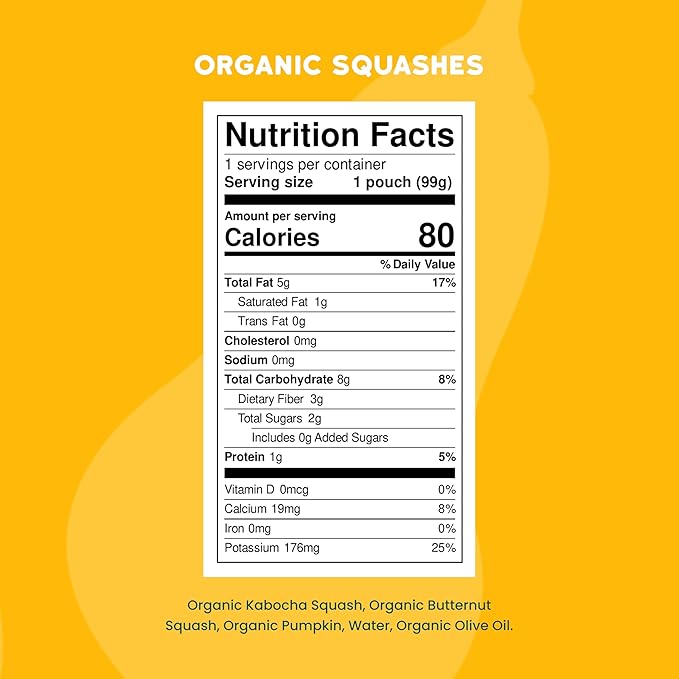 Serenity Kids 6+ Months Organic Veggie Puree Baby Food Pouches - BPA-Free Pouches - No Added Sugar & Allergen-Free - Healthy Baby Snacks - 3.5 Oz, 6 Pack