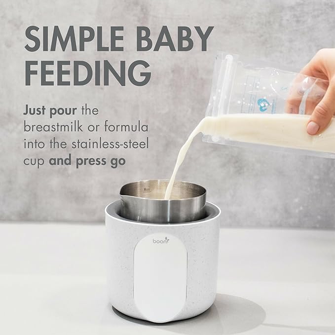 Boon Tempro Direct Heat Breastmilk Warmer - Retains Nutrients in Baby Formula and Breastmilk - Quick Liquid Warmer with Real Time Temp Reading - Breastfeeding Essentials