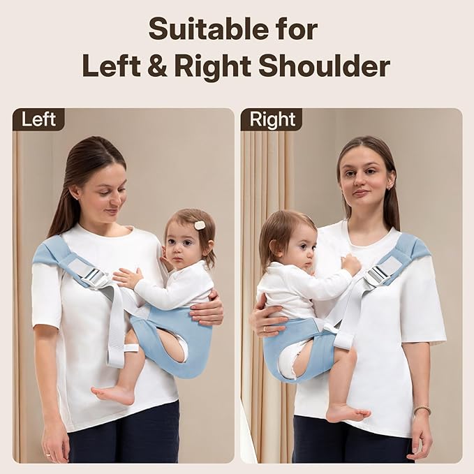 Toddler Carrier for 25-60 lbs,Comfortable&Lightweight Baby Sling Carrier,Adjustable with Left/Right Shoulder Straps,One Size Fits All,Ideal for Shopping and Travel-Blue