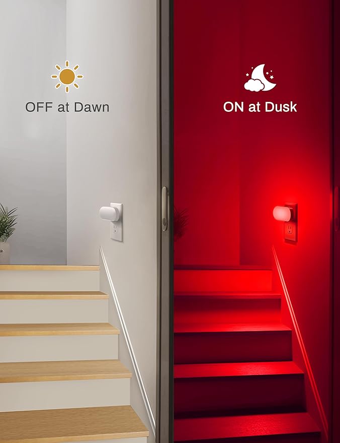 DORESshop RGB 120V Night Lights Plug into Wall, 0.7W LED Night Light for Kids Room, Bathroom Night Light, Stair Lights, Hallway Light, Color Moving, 2 Pack