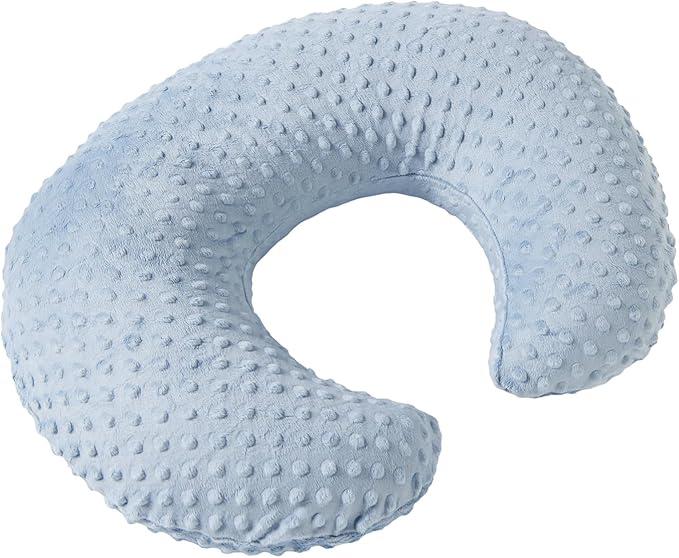 Nursing Pillow and Positioner Breastfeeding and Bottle Feeding, Propping Baby, Tummy Time, Sitting Support for Baby Boy Baby Girl, with Removable Dots Cover (Blue)