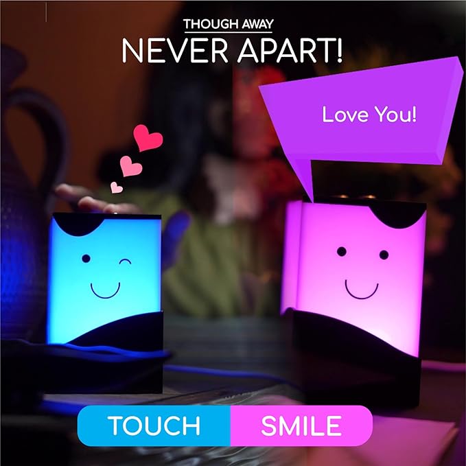 Telepathy Toddlers – Cute Long Distance Lamps for Christmas- Wi-fi enabled LED Touch Lamp, Distance Lights with Zero Subscription, Lifetime Free Connection | Friendship Day & New Year Gifts (Wink)