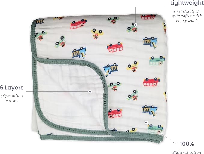 Soft Cotton Baby Blanket, Breathable Lightweight Baby Blanket for Infants Newborn Boys and Girls - Nursery, Crib, Stroller Blanket (Explorer)