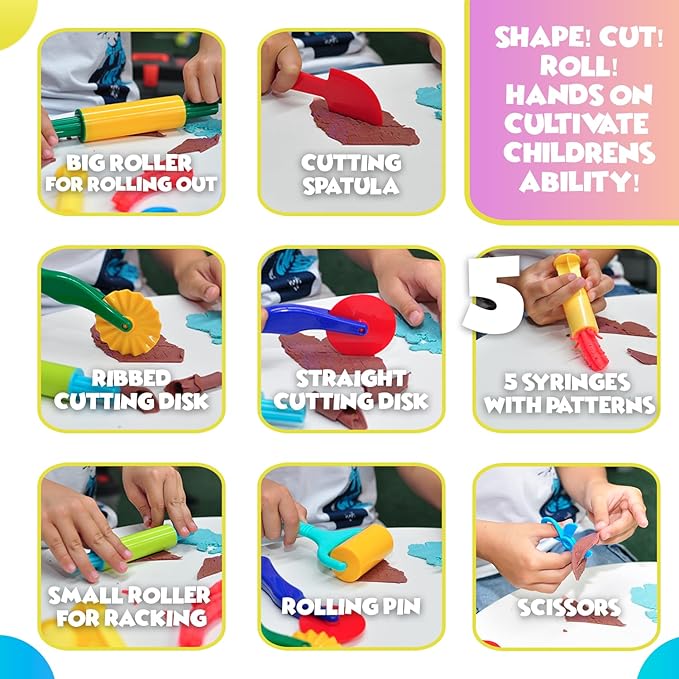 Clay and Play Dough Tools 12 Piece Set - Ages 3 & Up DIMROM (12pcs)