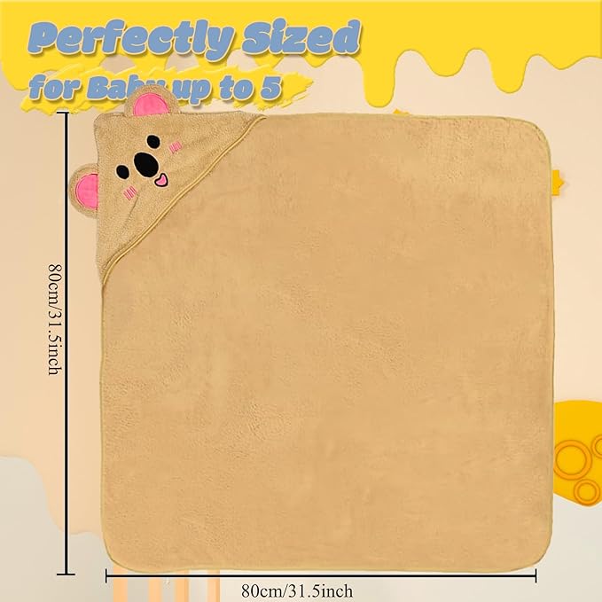 Toddler Bath Towel with Hood Soft Absorbent 2 Pack Pack Premium Coral Fleece Hooded Baby Towels for Newborn, Toddler and Kids Baby Stuff Shower