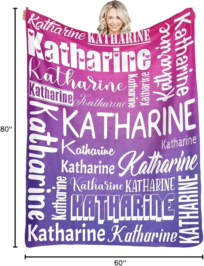 Personalized Blankets with Name Custom Blanket for Adult Kids Baby Customized Blanket Monogrammed Blankets Gifts for Women Men Girls Boys