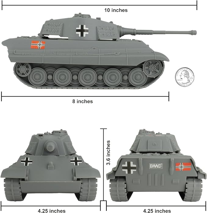 BMC WW2 D-Day Tank Battle - 36pc Plastic Army Men Playset