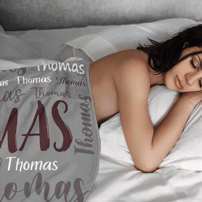 Personalized Custom Baby Blanket with Name for Girls Boys Kids Customized Flannel Blanket for Bed Nursery Room Baby Stroller