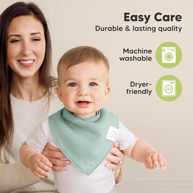 8-Pack Organic Baby Bandana Bibs for Boys, Girls - Super Absorbent Triangle Baby Bibs for Drooling and Teething Infant, 100% Cotton Extra Soft for Newborn, Infant 0-36 Months (Roarsome)