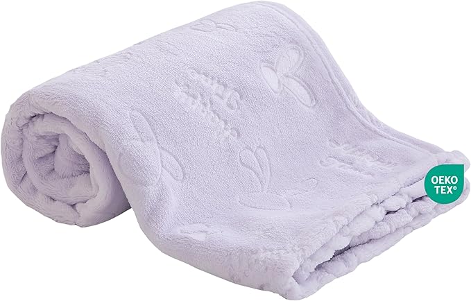Soft Cozy Fleece Baby Blanket Animal Pattern Fluffy Plush Receiving Blanket for Newborn Infant Toddler, Warm Crib Stroller Blanket for Boys Girls, 30"x40", Purple