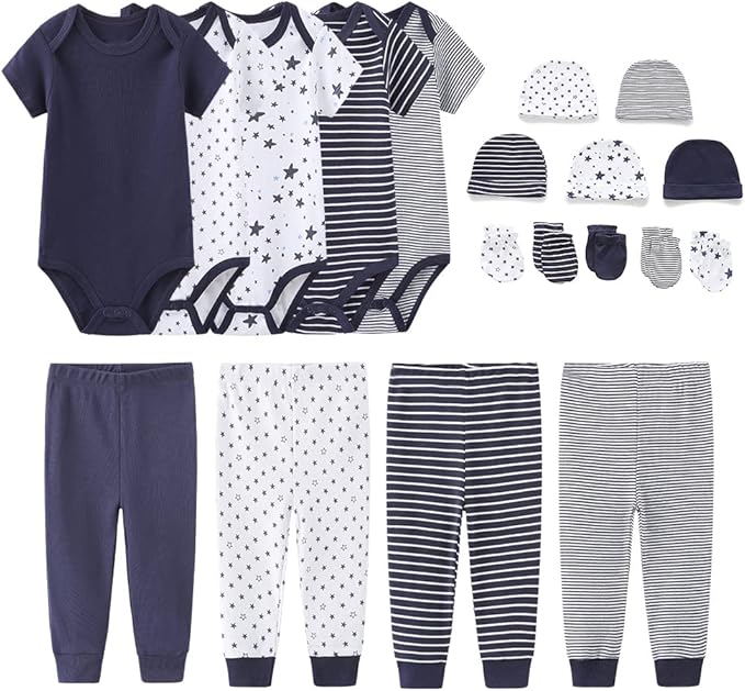 Chamie Newborn Baby Cute Design Bodysuit Short Sleeve One-Piece Baby Clothes for Boys and Girls