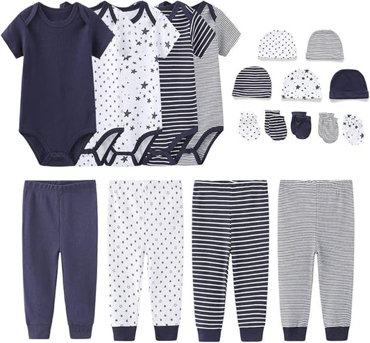 Chamie Newborn Baby Cute Design Bodysuit Short Sleeve One-Piece Baby Clothes for Boys and Girls