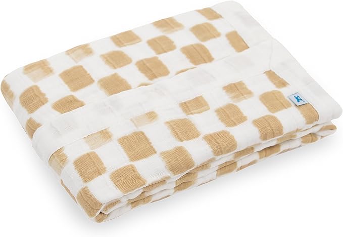 Little Unicorn Newborn Receiving Quilt | Ultra- Soft, Multi-Layered Muslin Fabric | Gift for Newborns & on-The-go (Adobe Checker)