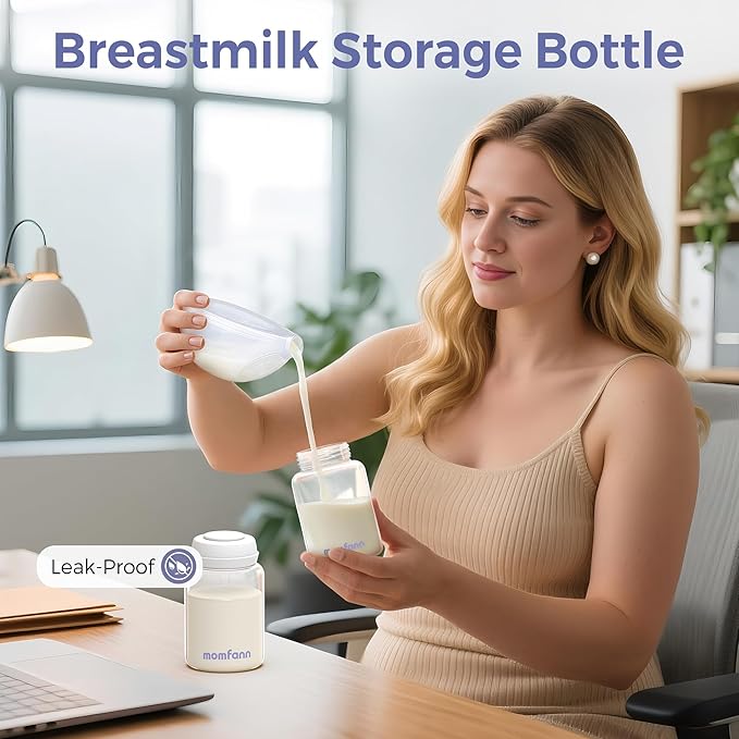 Breastmilk Storage Bottle 4 Pack, 10oz Milk Storage Bottle – Wide-Neck Fit for Most Nipples, Leak-Proof, BPA-Free, for Fridge & Travel