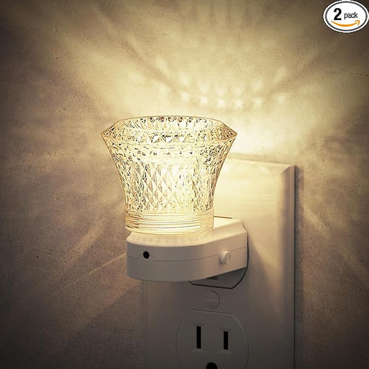 JandCase LED Night Light Plug in, Night Lights Plug into Wall [2 Pack] with Dusk to Dawn Light Sensor, 3000K Warm White Night Light, Adjustable Brightness Nightlight for Kids Bathroom Bedroom Hallway