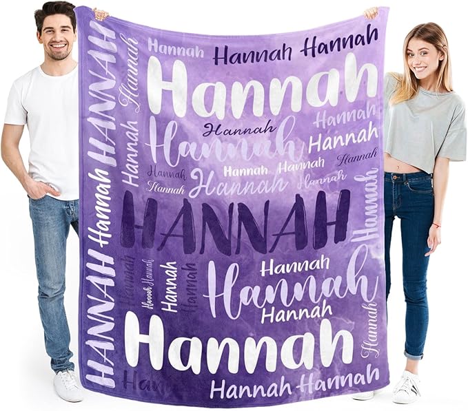 Personalized Custom Baby Blanket with Name for Girls Boys Kids Customized Flannel Blanket for Bed Nursery Room Baby Stroller