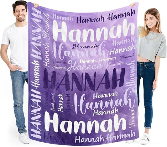 Personalized Custom Baby Blanket with Name for Girls Boys Kids Customized Flannel Blanket for Bed Nursery Room Baby Stroller