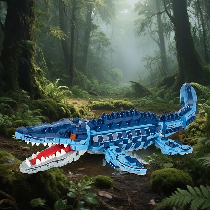 Mosasaur Dinosaurs Building Sets,805 Pcs Ocean Animal Building Toys,Sea Creatures Creativit Model Building Set,STEM World Park Building Kits,Office Home Decor Gifts for Adults,Teens and Kids