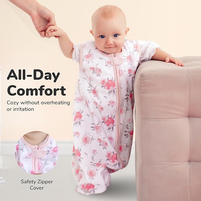 Mama Cheetah Baby Sleep Sack 2.5 TOG, Organic Cotton Baby Wearable Blanket with Two-Way Zipper, Swaddle Transition Baby Sleeping Bag for Newborn Infant Toddler Boy Girl, 0-6 Months