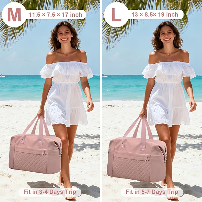 Travel Duffle Bag, Waterproof Weekender Overnight Hospital Bags for Women Men with Toiletry Bag Lightweight Carry on Personal Item Duffle Gym Bag for Travel, Airplanes, Sports