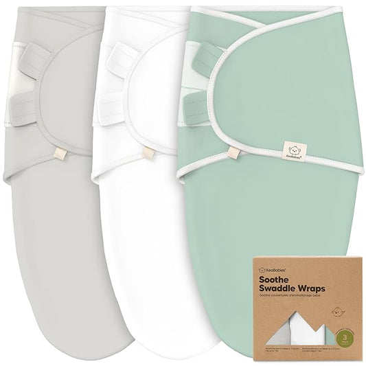 3-Pack Organic Baby Swaddle Sleep Sacks - Swaddles for Newborns, Infant 0-3 Months, Baby Girls, Boys, Soft & Snug Newborn Sleep Sack, Nursery Swaddling Blankets (Sage, XS)