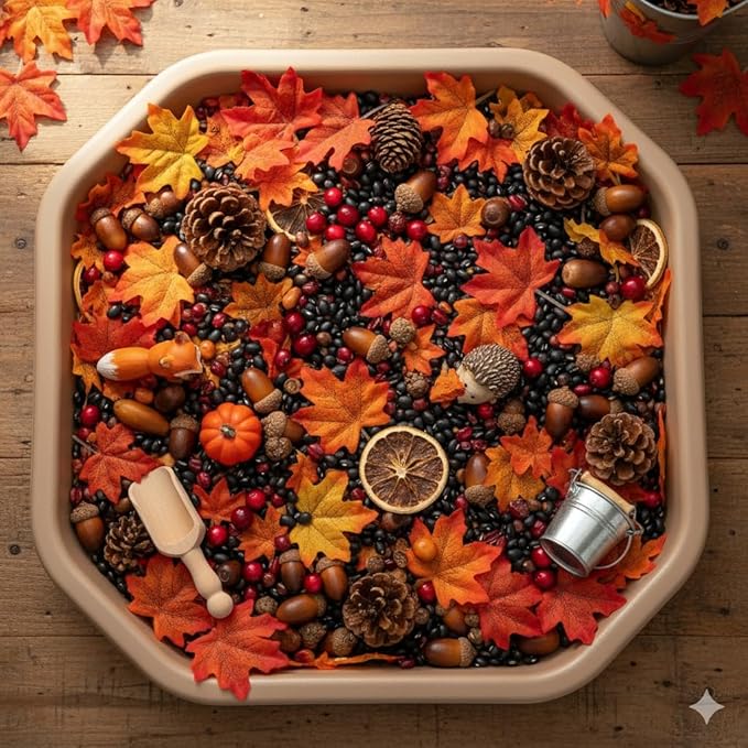 Tuff Tray (Small Brown), Sensory Tray with Textured Surface, Montessori Toy, Sand & Water Table, Sensory Bin for Toddlers and Kids