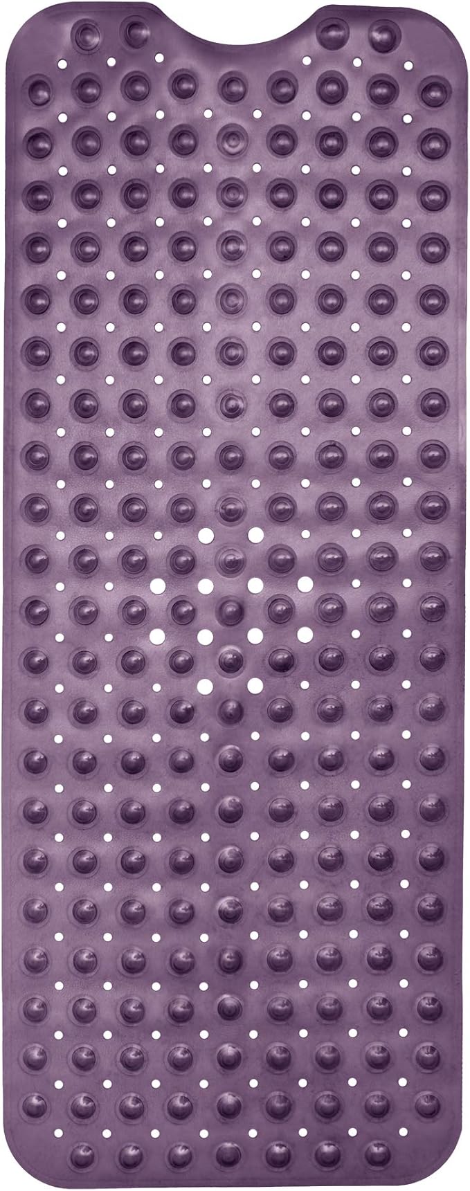 ENKOSI Bath Mat – 40 x 16 Inch Long Non-Slip Bathtub & Shower Mat with Suction Cups – Large PVC Bathroom Mat with Drain Holes for Tub & Shower (Bath - 40x16 Purple)