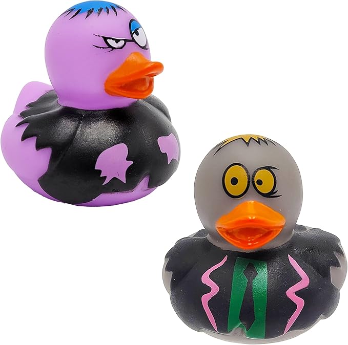 6-Pack Halloween Zombie Rubber Duck Toy Duckies for Kids, Bath, Birthday Baby Showers Summer Beach and Pool Activity, 2 Inches