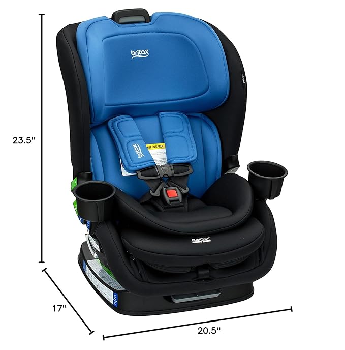 Britax Poplar Convertible Car Seat, 2-in-1 Car Seat with Slim 17-Inch Design, ClickTight Technology, Cobalt Onyx