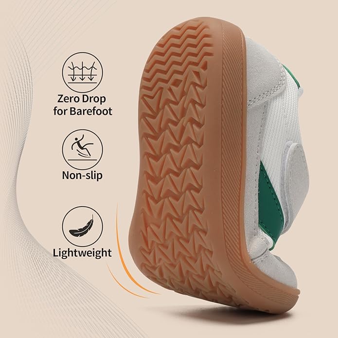 Toddler Wide Toe Box Shoes Zero Drop Minimalist Sneakers for Toddler/Little Kid Barefoot Slip on Tennis Shoes for Kids Boys Girls