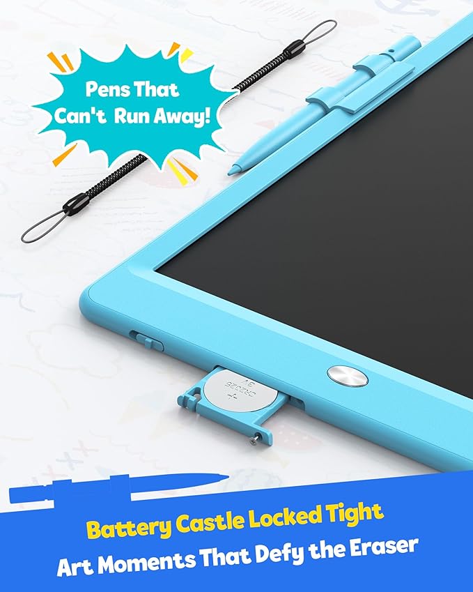 TEKFUN LCD Writing Tablet Doodle Board, 10inch Colorful Drawing Tablet Writing Pad, Kids Travel Essentials, Toddler Toys for 3 4 5 6 7 8 Year Old Girls Boys (Blue)