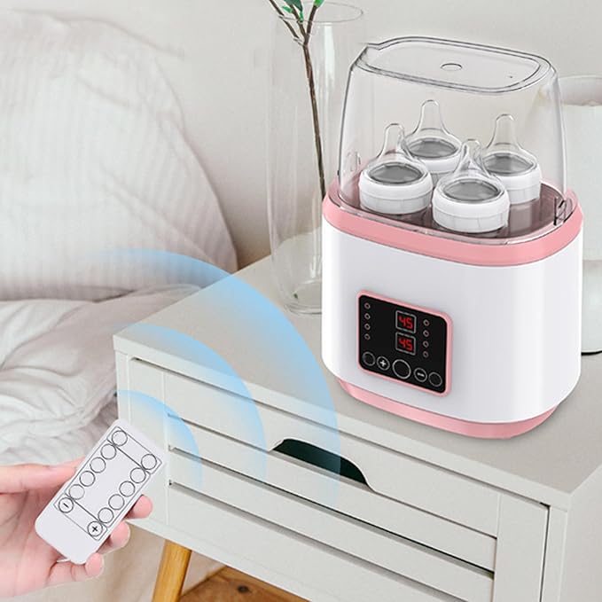 Baby Bottle Warmer ＆ Steriliser Temperature Adjustable Portable Bottle Warmer Remote Control Baby Food Heater with LCD Display for Breastmilk or Formula, Style 2