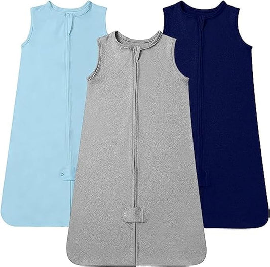 TotAha Baby Sleep Sacks 0-3 months 3 Pack, Lightweight, Buttery Soft, and Safe Baby Wearable Blanket Sleep Bag for Transition Boy Girl, 0.5 TOG