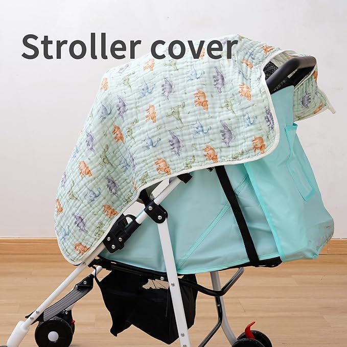 Muslin Hooded Baby Towels,2 Pack Baby Bath Towels,Large 31.5x31.5Inch,Hooded Towels for Baby and Infant,Soft&Absorbent(Elephants and Dinosaurs)