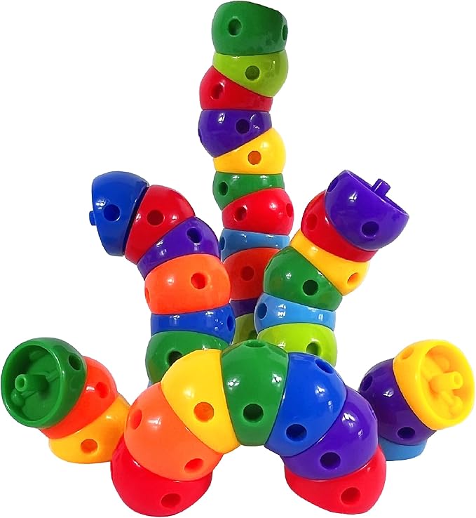 Snap n Twist Building Toys - Wocky Blocks - 80 Piece STEM Snap Cubes for Preschool & Elementary School, Tactile Sensory Toys for Boys & Girls, Ages 3+