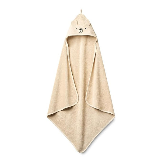 Baby Hooded Towel – Organic Cotton Baby Bath Towels – Baby Towels, Baby Bath Towels for Baby Boy, Baby Girl, 32" x 32" Super-Soft and Absorbent Baby Towels for Newborn (Bear - Fog)