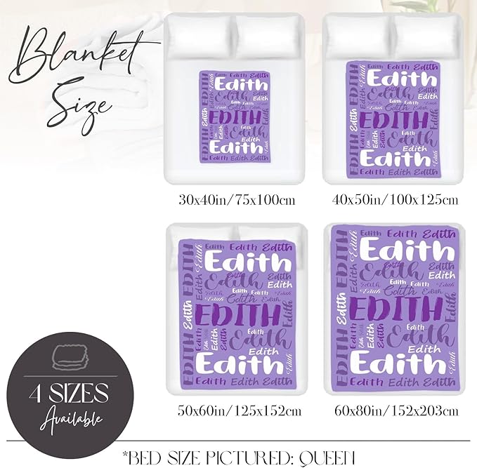 Personalized Custom Baby Blanket with Name for Girls Boys Kids Customized Flannel Blanket for Bed Nursery Room Baby Stroller