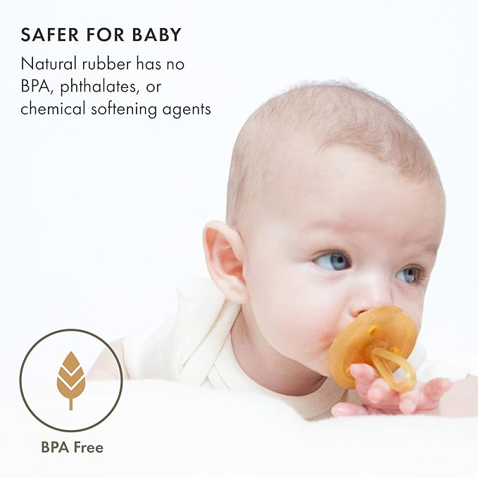 Natursutten Pacifiers 0-6 Months - 1-Pack Original Shield Round Nipple Natural Rubber Safe & Soft BPA-Free for Breastfeeding Babies - Newborn Pacifiers Made in Italy